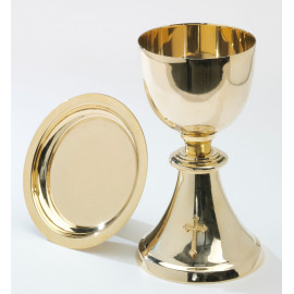 Gold-plated chalice with cross