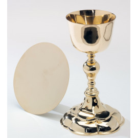 Chalice + paten - gold-plated - 22 cm (8.7 inches)
