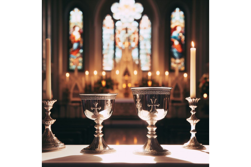 What is contained in the cruets at Mass?