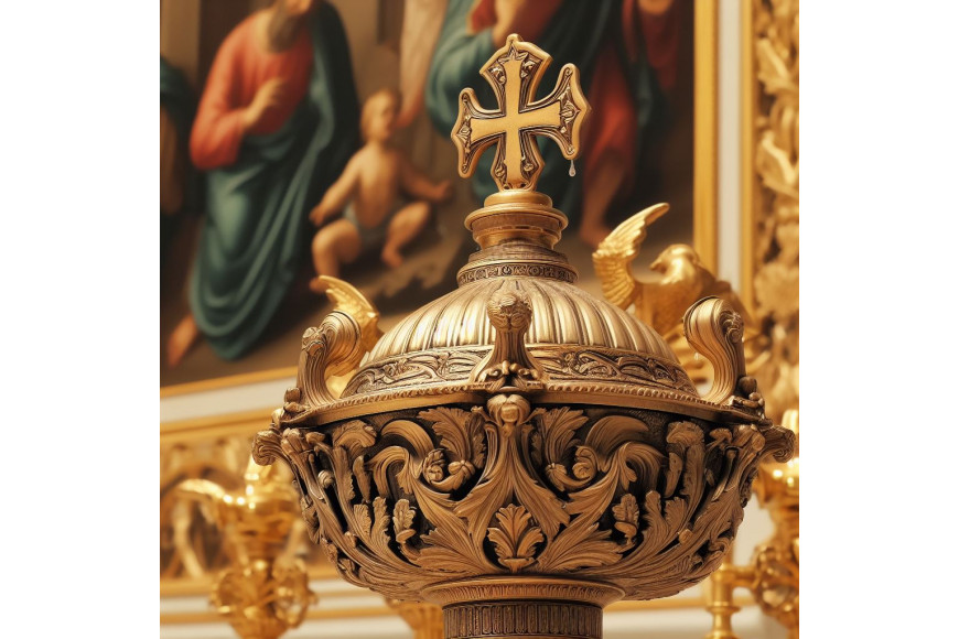 What is the sprinkler in the Catholic church in?