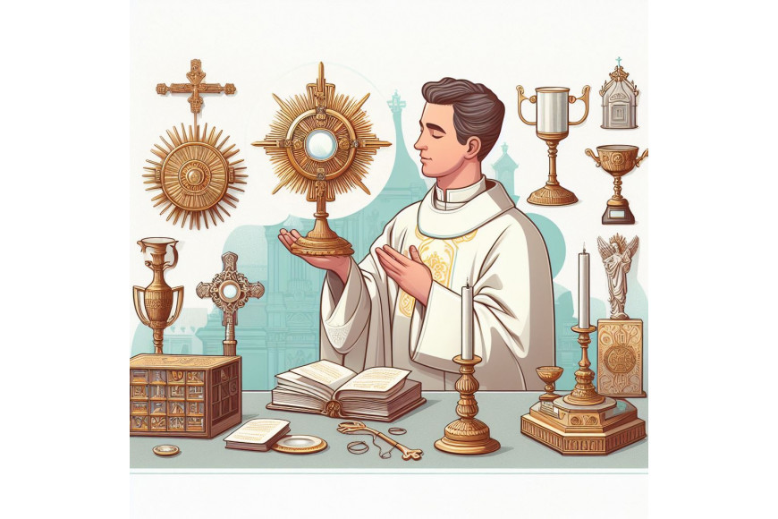 Why do priests cover their hands when holding the monstrance?
